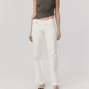 With Jean Women's Cream Straight Leg Jeans